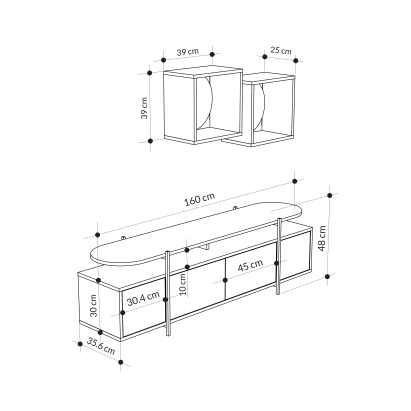 Тумба под ТВ HANLEY TV UNIT BENDIR HITIT BENDIR 160X36X180 СМ. (LEV00532)