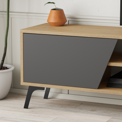 Тумба под ТВ FIONA TV STAND OAK OAK ANTHRACITE 180X36X48 СМ. (LEV00480)