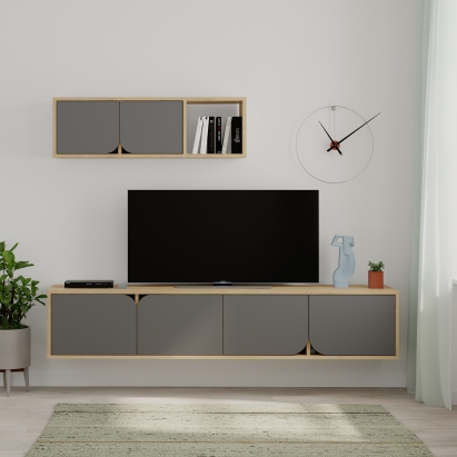 Тумба подвесная SPARK TV UNIT OAK OAK ANTHRACITE 180X36X180 СМ. (LEV00487)