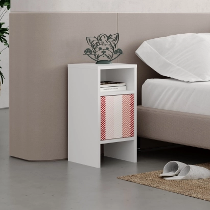 Тумба прикроватная GRANDMA'S NIGHTSTAND WHITE WHITE ZIGZAG 30X30X58 СМ. (LEV00349)