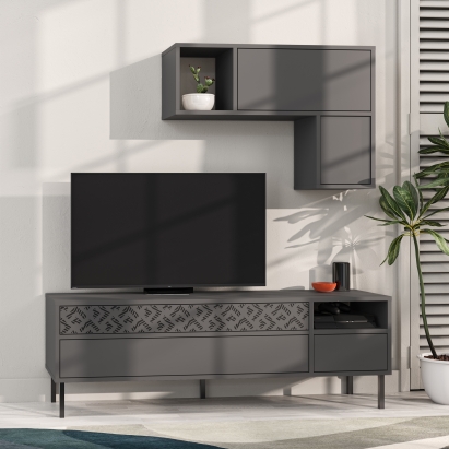 Тумба под ТВ HEATON TV UNIT ANTHRACITE ANTHRACITE ANTHRACITE 145X36X48 СМ. (LEV00485)