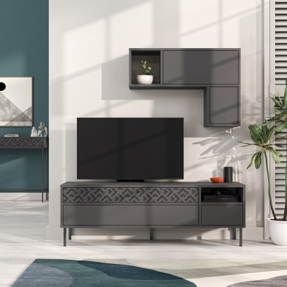 Тумба под ТВ HEATON TV UNIT ANTHRACITE ANTHRACITE ANTHRACITE 145X36X48 СМ. (LEV00485)