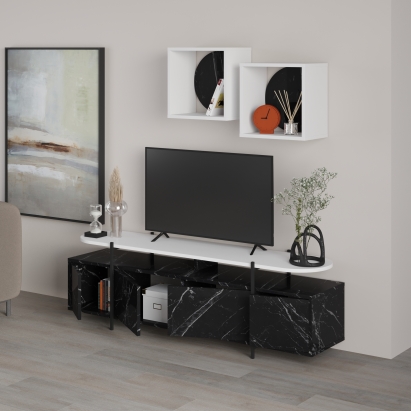 Тумба под ТВ HANLEY TV UNIT BENDIR WHITE BENDIR 160X36X180 СМ. (LEV00534)