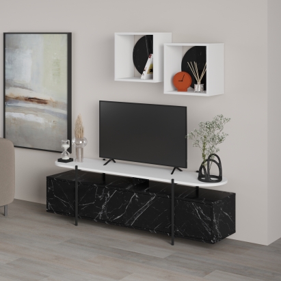 Тумба под ТВ HANLEY TV UNIT BENDIR WHITE BENDIR 160X36X180 СМ. (LEV00534)