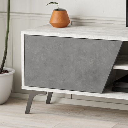 Тумба под ТВ FIONA TV STAND ANCIENT WHITE ANCIENT WHITE RETRO GREY 180X36X48 СМ. (LEV00451)