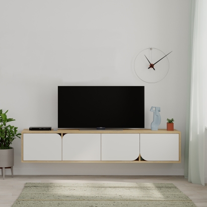 Тумба подвесная SPARK TV STAND OAK OAK WHITE 180X36X35 СМ. (LEV00536)