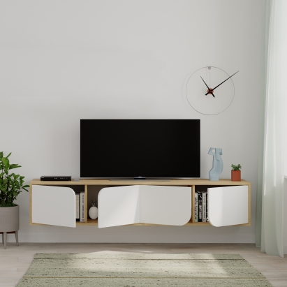 Тумба подвесная SPARK TV STAND OAK OAK WHITE 180X36X35 СМ. (LEV00536)