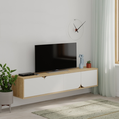 Тумба подвесная SPARK TV STAND OAK OAK WHITE 180X36X35 СМ. (LEV00536)