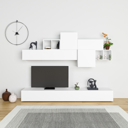 Тумба под ТВ TROMEN TV UNIT WHITE WHITE WHITE 260X40X181 СМ. (LEV00558)