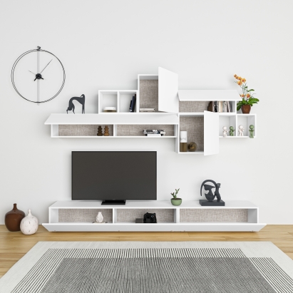 Тумба под ТВ TROMEN TV UNIT WHITE WHITE WHITE 260X40X181 СМ. (LEV00558)