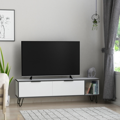 Тумба под ТВ FUROKI TV UNIT ANTHRACITE WHITE WHITE 150X36X50 СМ. (LEV00420)