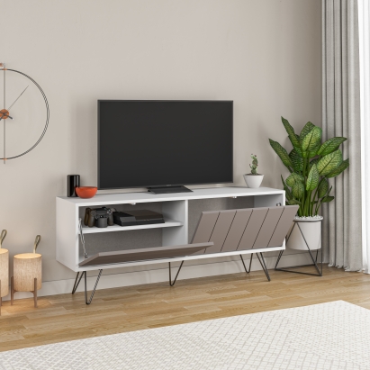 Тумба под ТВ PICADILLY TV STAND WHITE WHITE LIGHT MOCHA 139X36X57 СМ. (LEV00428)