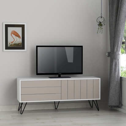 Тумба под ТВ PICADILLY TV STAND WHITE WHITE LIGHT MOCHA 139X36X57 СМ. (LEV00428)