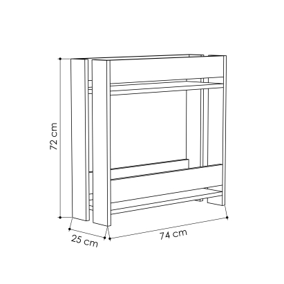 Тумба для цветов MASSI PLANTSTAND OAK OAK ANTHRACITE 74X25X72 СМ. (LEV00377)