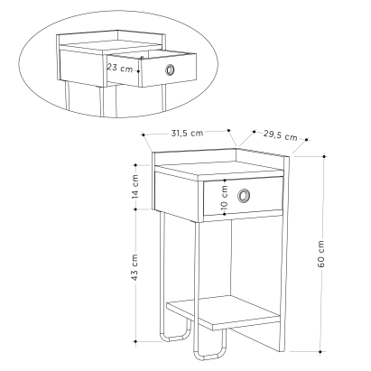 Тумба прикроватная SIRIUS NIGHTSTAND RIGHT MODULE LIGHT MOCHA LIGHT MOCHA LIGHT MOCHA 32X30X61 СМ. (