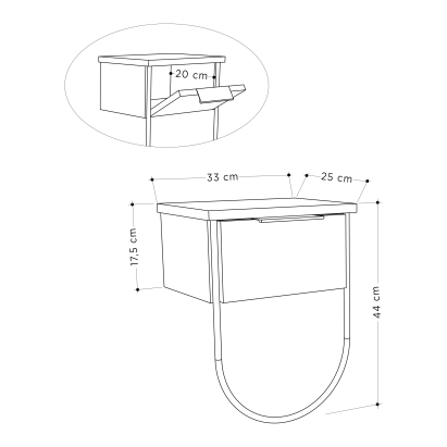 Тумба прикроватная NORFOLK NIGHTSTAND WHITE WHITE WHITE 33X25X44 СМ. (LEV00338)