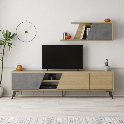 Тумба под ТВ FIONA TV UNIT OAK OAK RETRO GREY 180X36X48 СМ. (LEV00565)