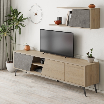 Тумба под ТВ FIONA TV UNIT OAK OAK RETRO GREY 180X36X48 СМ. (LEV00565)