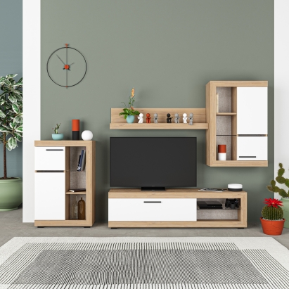 Тумба под ТВ LION TV UNIT OAK OAK WHITE 266X41X186 СМ. (LEV00542)