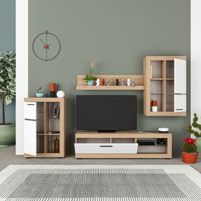 Тумба под ТВ LION TV UNIT OAK OAK WHITE 266X41X186 СМ. (LEV00542)