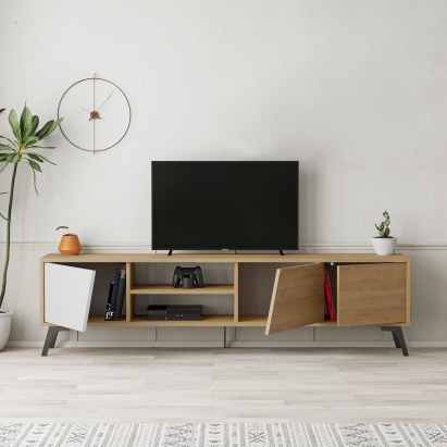 Тумба под ТВ FIONA TV STAND OAK OAK WHITE 180X36X48 СМ. (LEV00481)