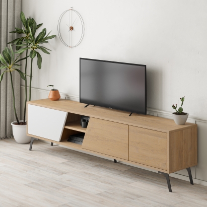 Тумба под ТВ FIONA TV STAND OAK OAK WHITE 180X36X48 СМ. (LEV00481)