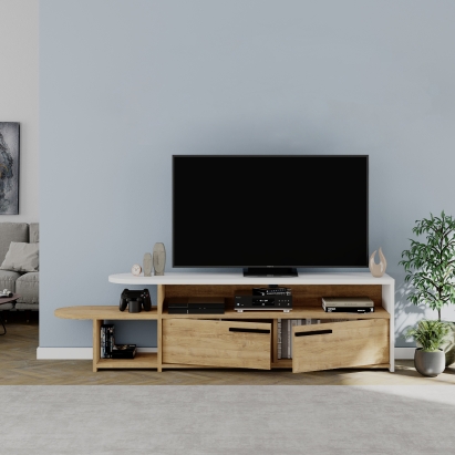 Тумба под ТВ LYRA TV STAND OAK WHITE OAK 167X33X45 СМ. (LEV00561)