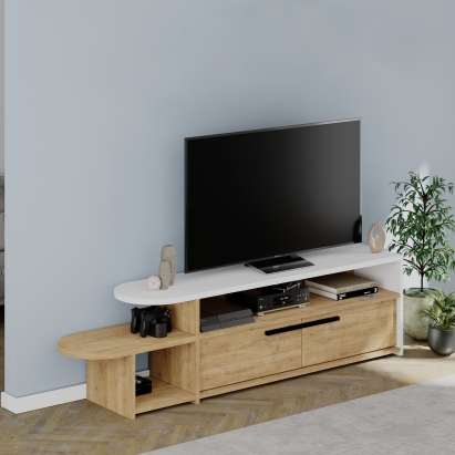 Тумба под ТВ LYRA TV STAND OAK WHITE OAK 167X33X45 СМ. (LEV00561)