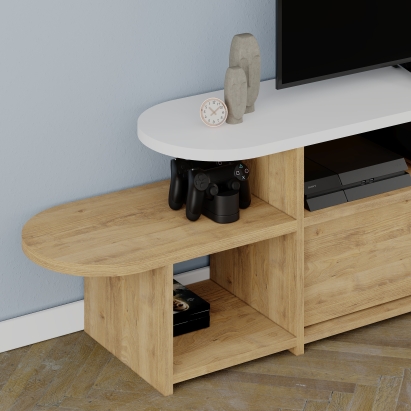 Тумба под ТВ LYRA TV STAND OAK WHITE OAK 167X33X45 СМ. (LEV00561)