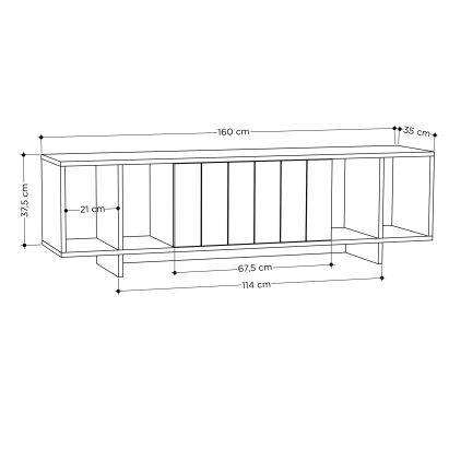 Тумба под ТВ ZITANO TV STAND LIGHT MOCHA ANTHRACITE ANTHRACITE 160X36X46 СМ. (LEV00436)