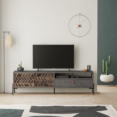 Тумба под ТВ DIONYSOS TV STAND RETRO GREY RETRO GREY RETRO GREY 170X45X49 СМ. (LEV00508)