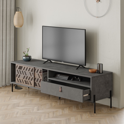 Тумба под ТВ DIONYSOS TV STAND RETRO GREY RETRO GREY RETRO GREY 170X45X49 СМ. (LEV00508)