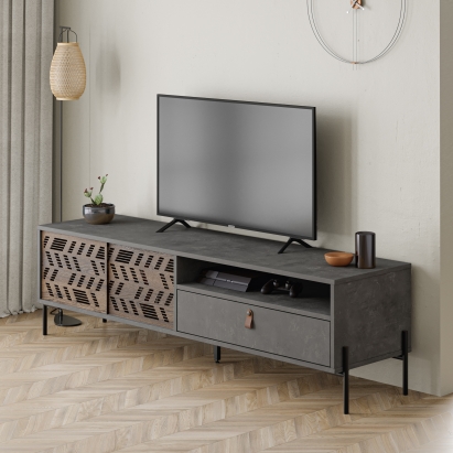 Тумба под ТВ DIONYSOS TV STAND RETRO GREY RETRO GREY RETRO GREY 170X45X49 СМ. (LEV00508)