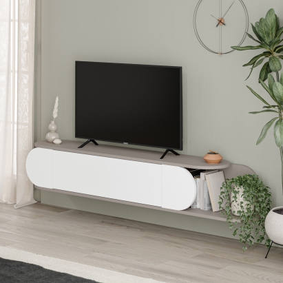 Тумба подвесная TONE TV STAND LIGHT MOCHA LIGHT MOCHA WHITE 180X30X30 СМ. (LEV00552)