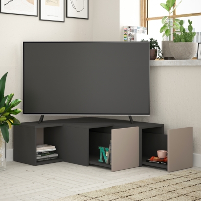 Тумба под ТВ COMPACT TV STAND ANTHRACITE ANTHRACITE LIGHT MOCHA 94X91X31 СМ. (LEV00405)