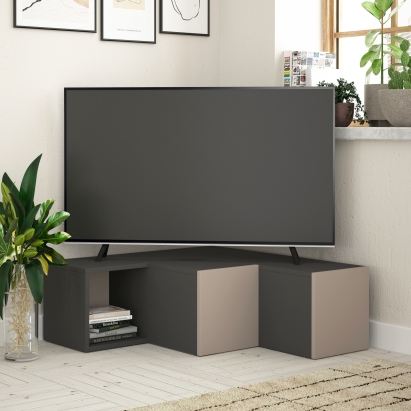 Тумба под ТВ COMPACT TV STAND ANTHRACITE ANTHRACITE LIGHT MOCHA 94X91X31 СМ. (LEV00405)