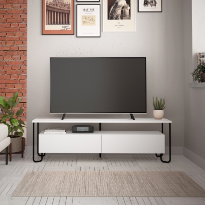 Тумба под ТВ CORNEA TV UNIT WHITE WHITE WHITE 150X42X45 СМ. (LEV00417)