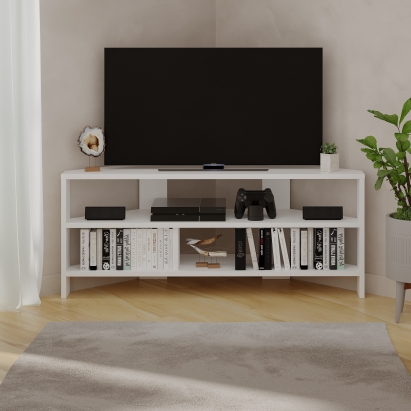 Тумба под ТВ THALES CORNER TV STAND WHITE WHITE  110X36X45 СМ. (LEV00307)