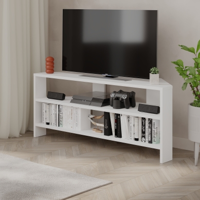 Тумба под ТВ THALES CORNER TV STAND WHITE WHITE  110X36X45 СМ. (LEV00307)