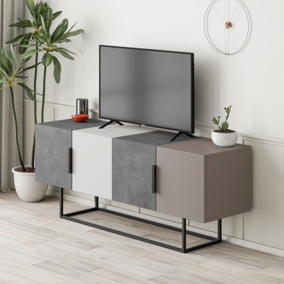 Тумба под ТВ TONTINI TV STAND RETRO GREY WHITE LIGHT MOCHA 140X38X55 СМ. (LEV00464)