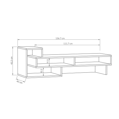 Тумба под ТВ TETRA TV STAND RETRO GREY RETRO GREY RETRO GREY 137X40X42 СМ. (LEV00449)