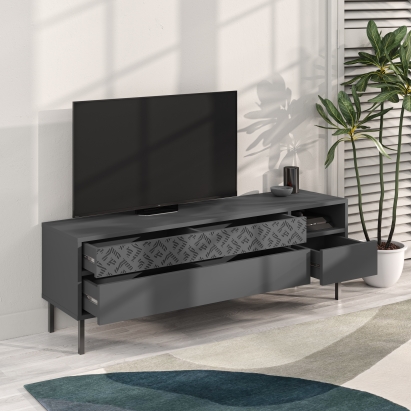 Тумба под ТВ HEATON TV STAND ANTHRACITE ANTHRACITE ANTHRACITE 145X36X48 СМ. (LEV00483)