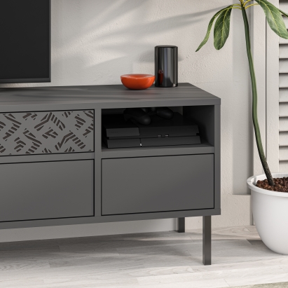 Тумба под ТВ HEATON TV STAND ANTHRACITE ANTHRACITE ANTHRACITE 145X36X48 СМ. (LEV00483)