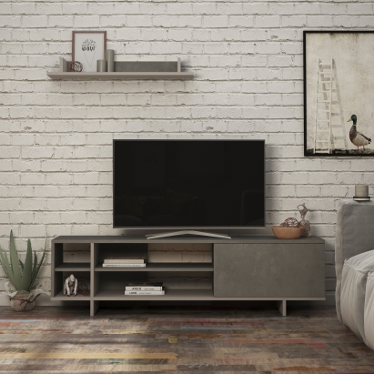 Тумба под ТВ STOCKTON TV UNIT LIGHT MOCHA RETRO GREY RETRO GREY 160X36X44 СМ. (LEV00444)