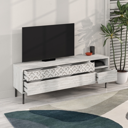 Тумба под ТВ HEATON TV STAND ANCIENT WHITE ANCIENT WHITE ANCIENT WHITE 145X36X48 СМ. (LEV00477)