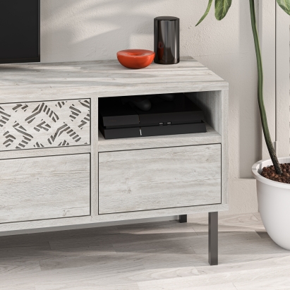 Тумба под ТВ HEATON TV STAND ANCIENT WHITE ANCIENT WHITE ANCIENT WHITE 145X36X48 СМ. (LEV00477)