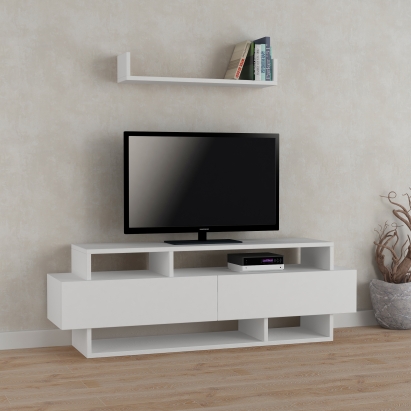 Тумба под ТВ RELA TV STAND WHITE WHITE WHITE 125X32X42 СМ. (LEV00394)