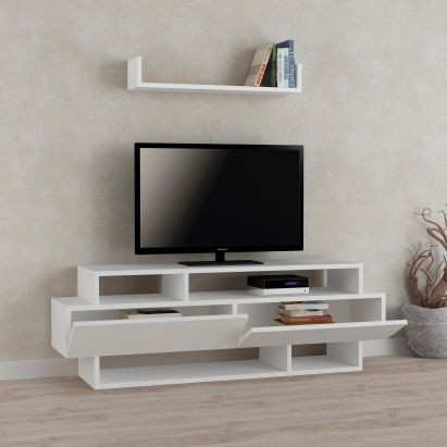 Тумба под ТВ RELA TV STAND WHITE WHITE WHITE 125X32X42 СМ. (LEV00394)