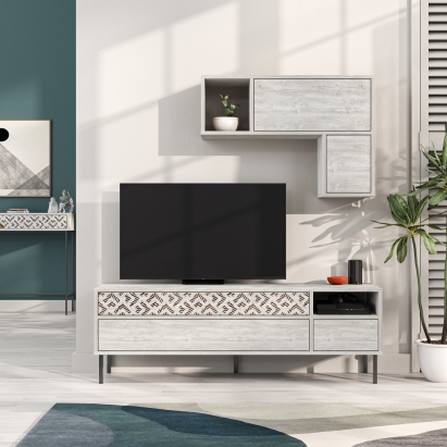 Тумба под ТВ HEATON TV UNIT ANCIENT WHITE ANCIENT WHITE ANCIENT WHITE 145X36X48 СМ. (LEV00474)