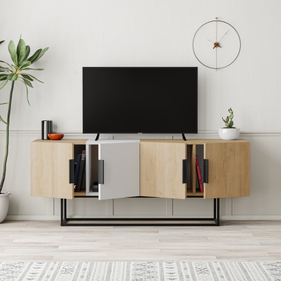 Тумба под ТВ TONTINI TV STAND OAK WHITE OAK 140X38X55 СМ. (LEV00489)